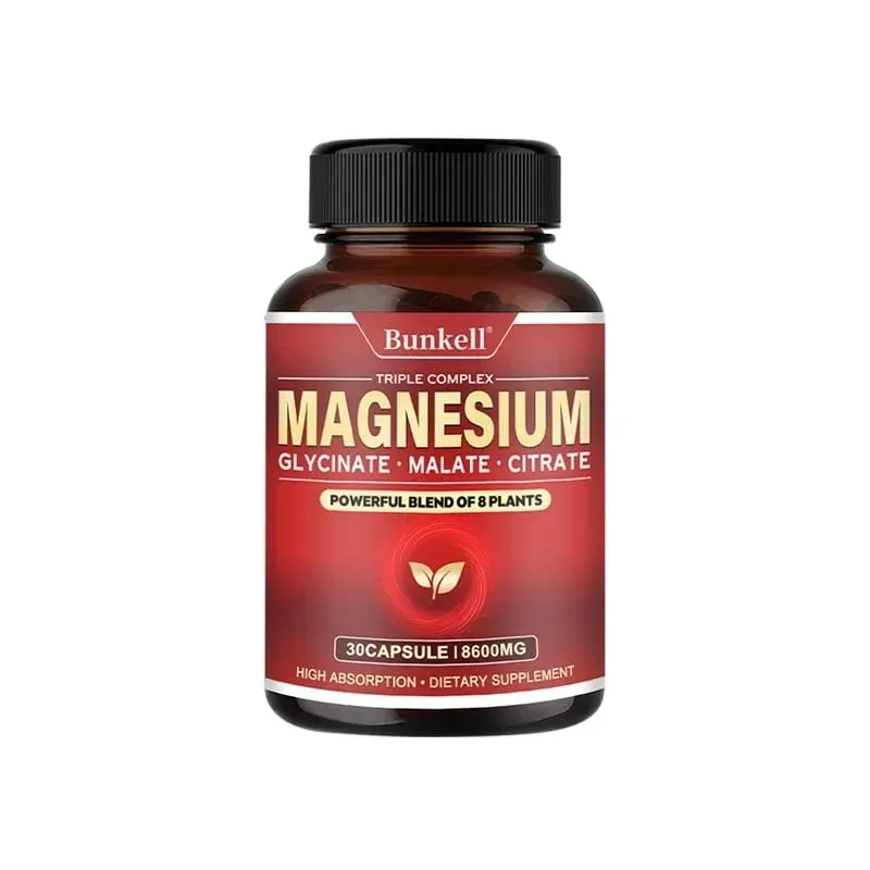 Penyerapan Tinggi Magnesium Glycinate Malate Citrate 100% Kelat Bukan GMO Vegetarian Bebas Gluten 8 600 Mg 120 Kapsul — image 10
