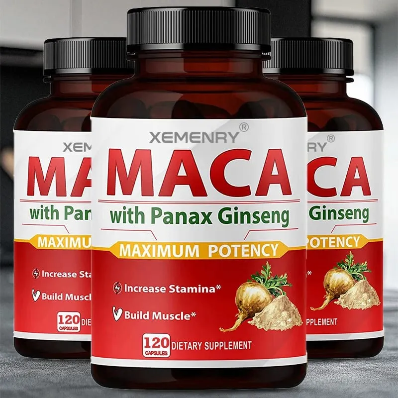 Maca Capsules - Increase Size Hardness Improve Strength Relieve Fatigue Natural Maca Ginseng