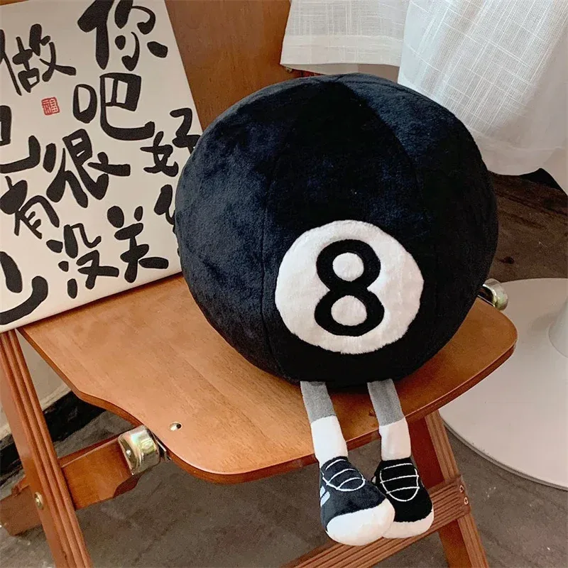 Fun Hot Selling 28cm Long Legs Billiard Ball Plush Doll Throw Pillow Black Eight Round Ball Plush Toy Home Decor For Boys Gift — image 5