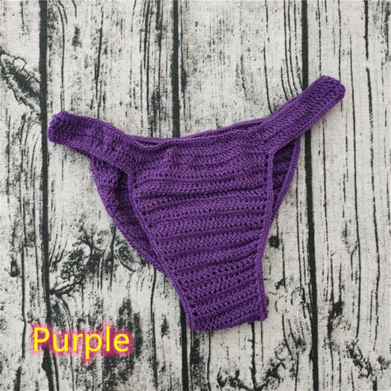 Hot Men Women Breathable Underwear Hand Crochet Low Rise Gstring Swimming Sunbathing Thong Sissy Panties Трусы Мужские — image 27