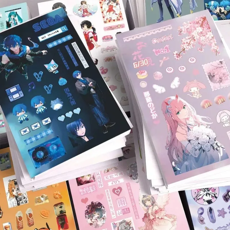 Hatsune Miku -Project DIVA- Matrica Hatsune Miku Kagamine Rin/Len Anime Perifériás folyóirat anyaga matrica 8 lapos új ajándékok — image 5