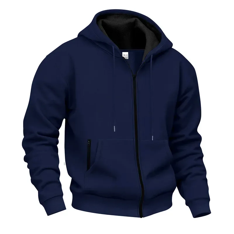 Baru 2026 Musim Gugur Kasual Lelaki Lengan Panjang Zip Bertudung Kot Sweatshirt Fesyen Lelaki Luaran Pakaian Sukan Jaket Hoodies — image 17