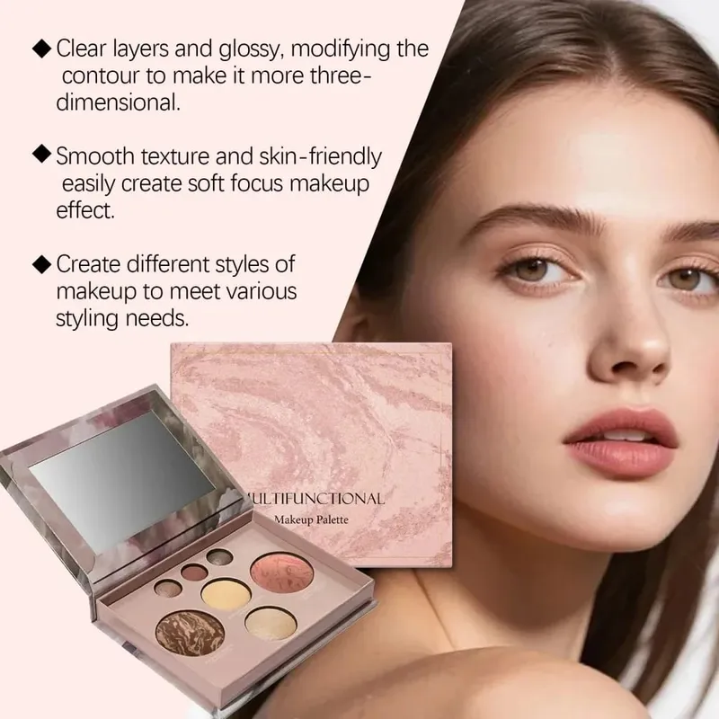 7 Colors Multi Function Makeup Palette Integrated Matte Shimmer Eye Shadow Blusher Highlight Contour Professional Palette Gifts — image 4