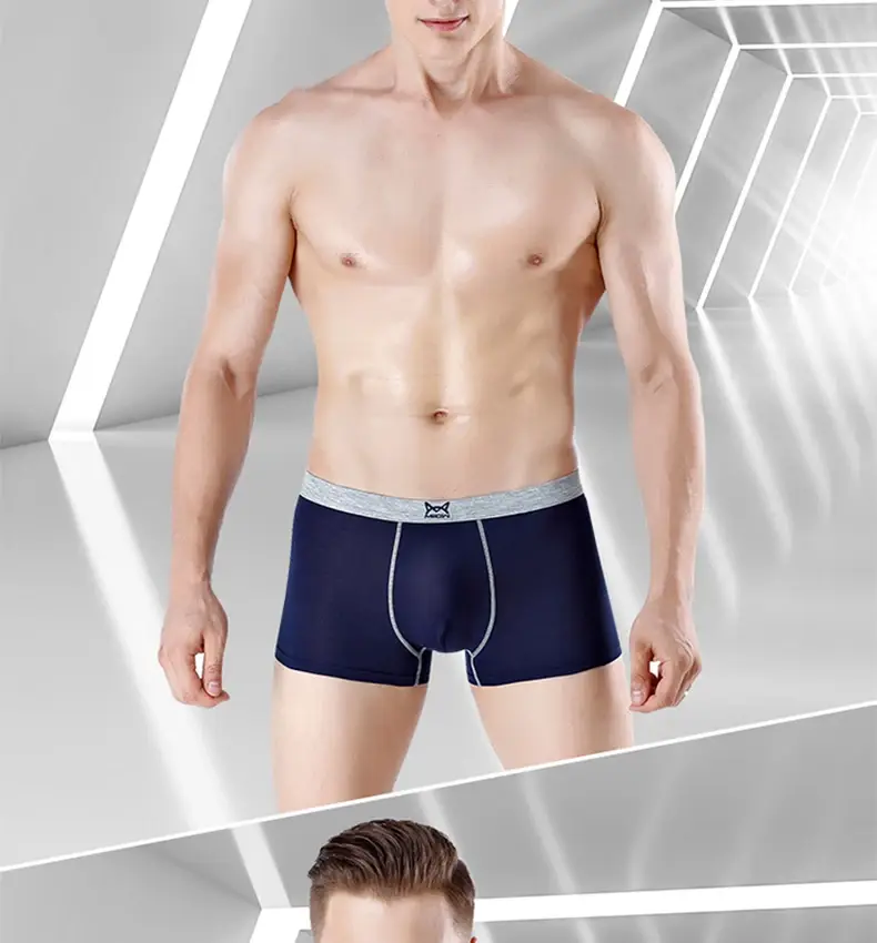 MiiOW 3pcs 40S Modal Men Boxers Underwear Breathable Mesh Men's Panties Boxershorts 3A Graphene Antibacterial Man Underpants — image 14