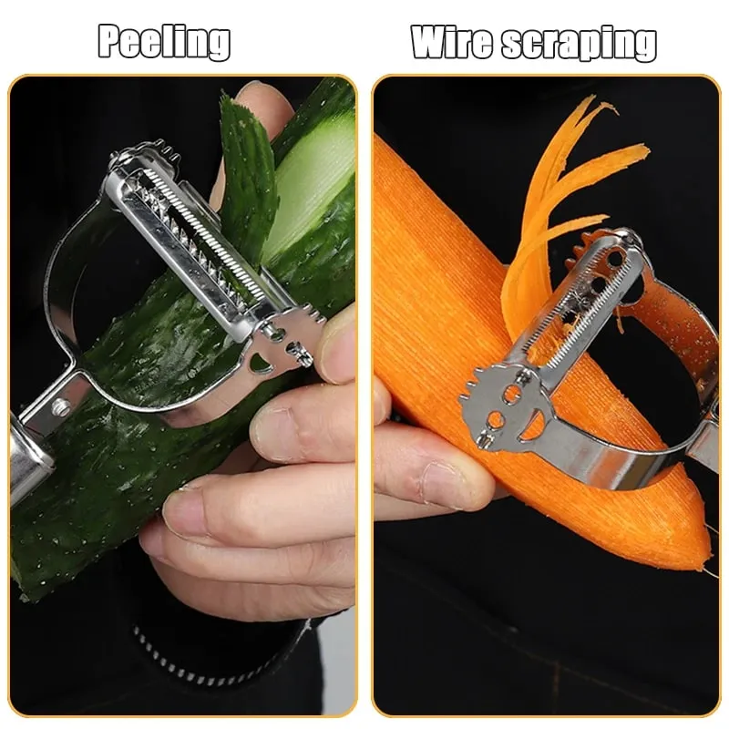2/4 In 1 Rotary Peeler Multiple-Function Vegetable Fruit Potato Peeler Stainless Steel Peeler Home Kitchen Article Durable — image 6