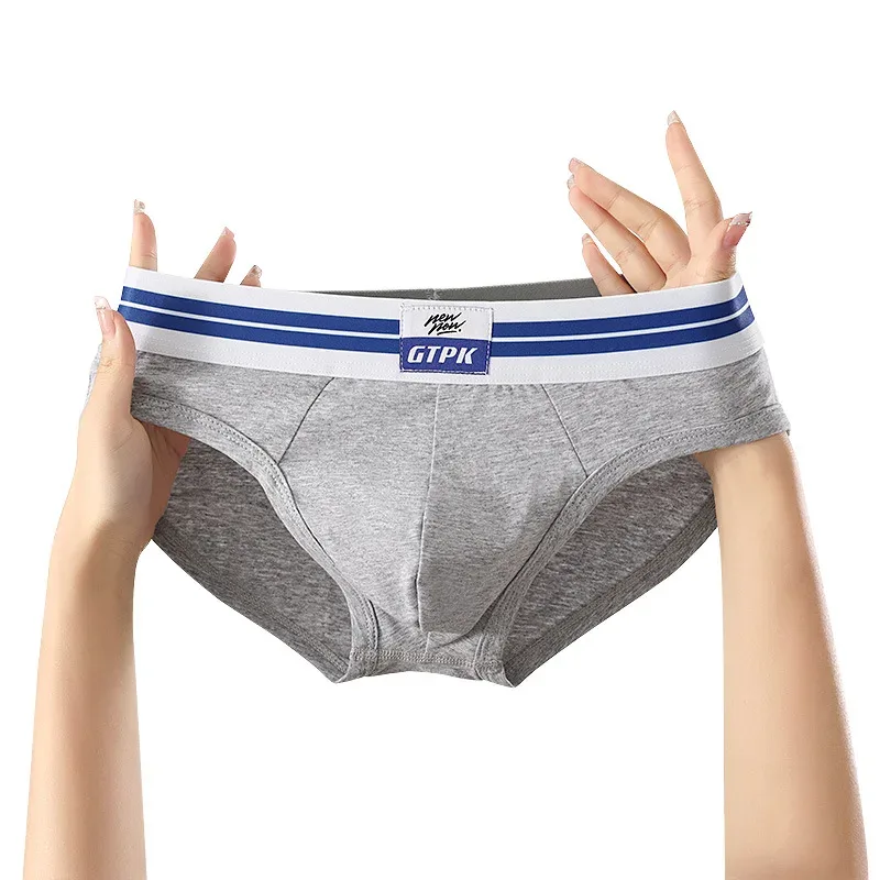 [Bloom the love] Jenama 3pcs Cotton Brief Men Underwear New Mens Briefs Cuecas Masculina Homme Man Boxershorts Saiz M-3XL E099-HR