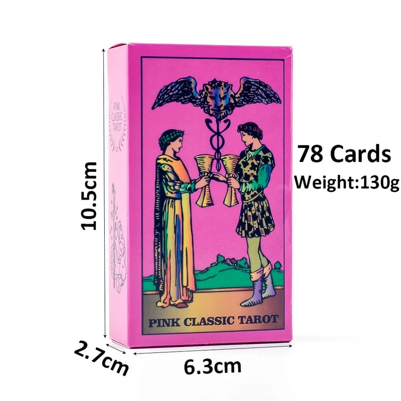 10,3*6 cm Pink Neon Style Tarot Deck 78st - Klassiska Rider-Waite Smith Vibrant Trippy-kort — image 4