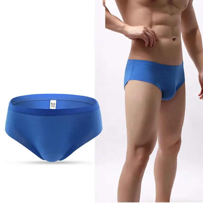 Men's Ice Silk Seamless Underwear Briefs Sexy U Convex Ultra-Thin Breathable Man Underpants Boxers — image 4