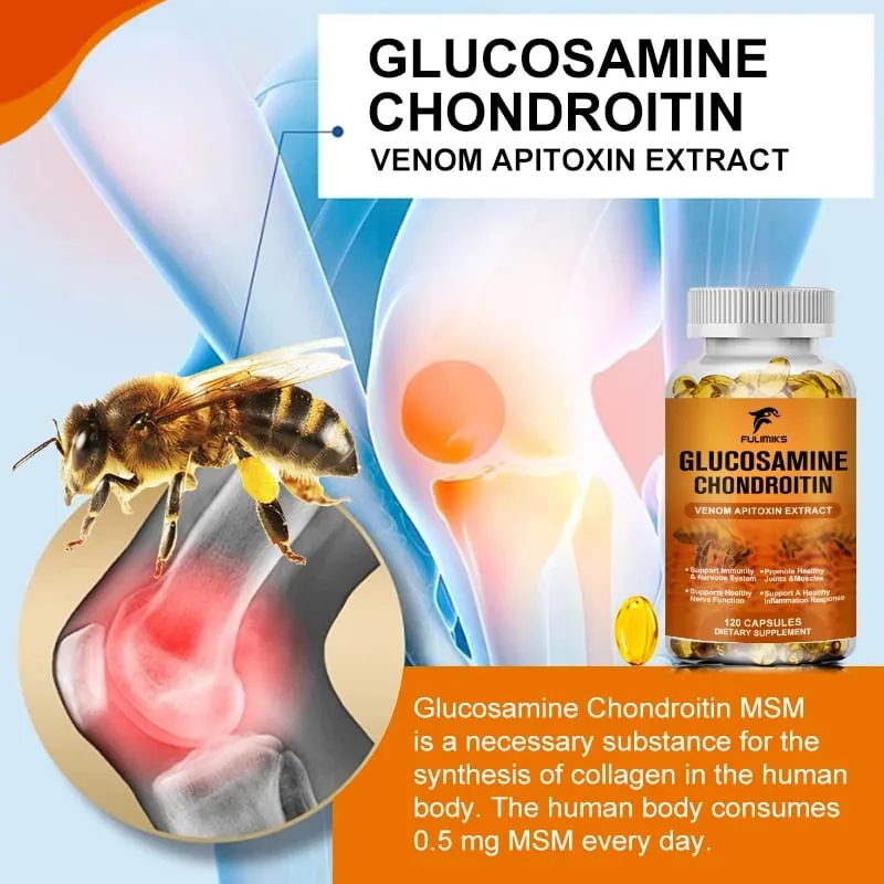 Glucosamine Chondroitin Capsules Vitamin C Nutrition Dietary Supplement Bone Knee Back Health Joints Mobility — image 5