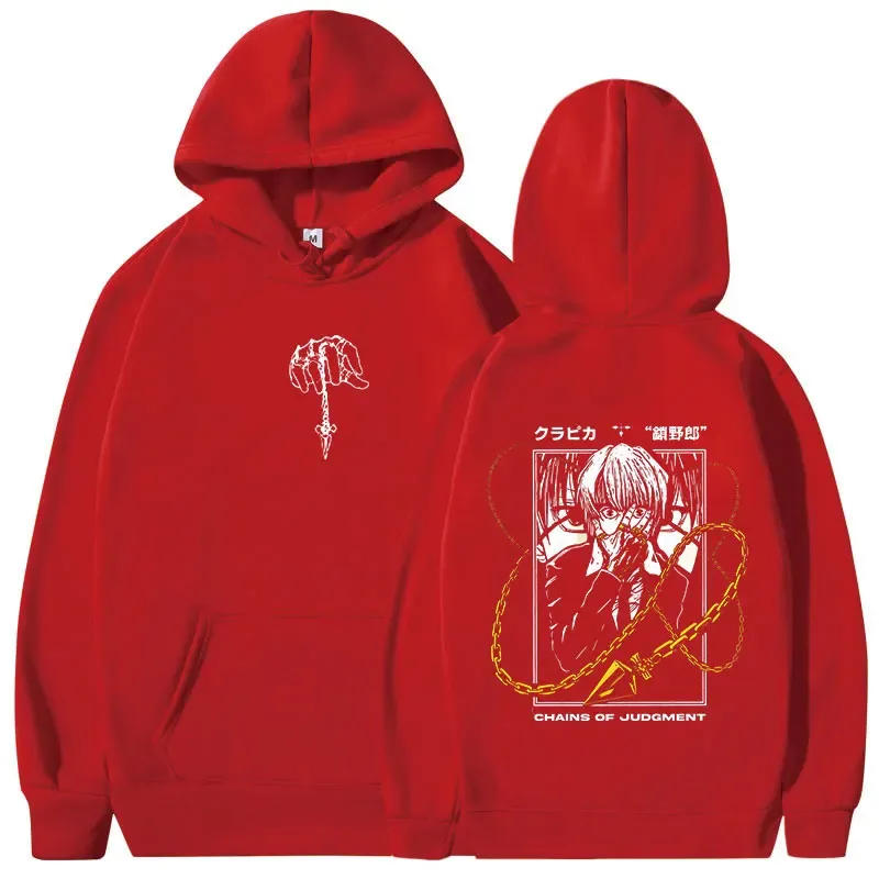 Anime Hunter X Hunter Hoodies Kurapika Manga Graphic Hooded Sweatshirts Men's Women Clothing Long Sleeves Oversized Pullovers — image 7