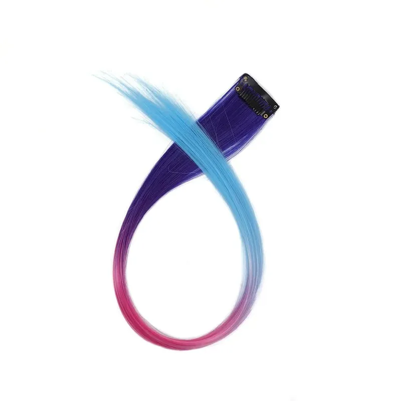 20 Inch Synthetic Multicolor Hair Extensions For Cosplay Party Y2K Style Hair Accessories Halloween Christmas — image 23