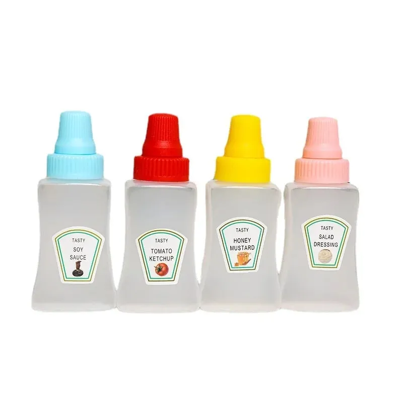 4pcs/set 25ML Mini Tomato Ketchup Bottle Honey Mustard Portable Small Sauce Container Salad Dressing Container Pantry Containers — image 6