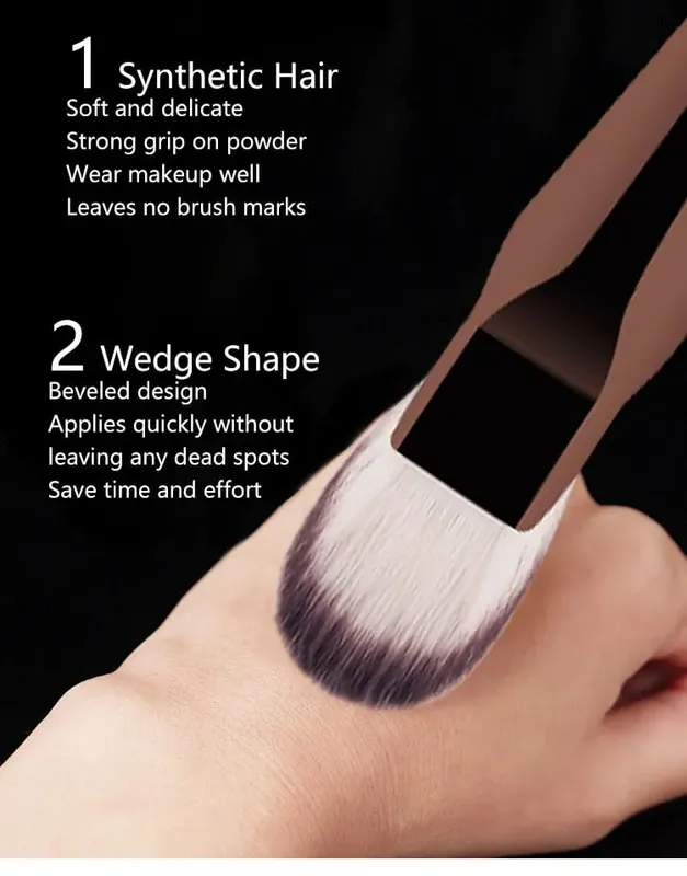 1pc #22 Smooth Edge All Over Foundation Makeup Brush Wedge Liquid Foundation Make Up Brush Face Base Metal Handle with box — image 4