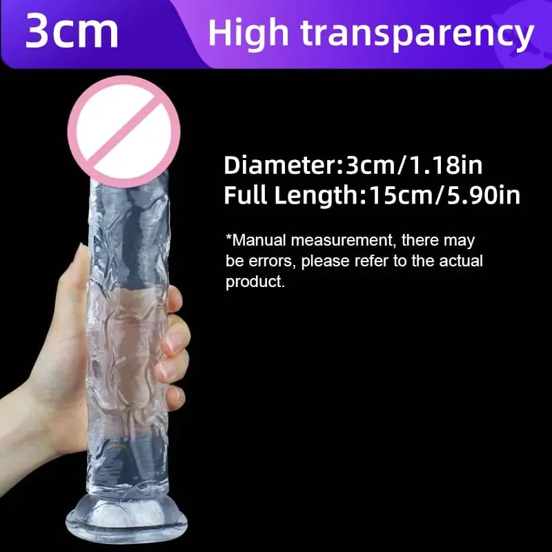 Transparent Realistic Dildo Jelly Penis Suction Cup Dildo Female Masturbator Clitoral Stimulator Big Dick Lesbian Sex Toys — image 12
