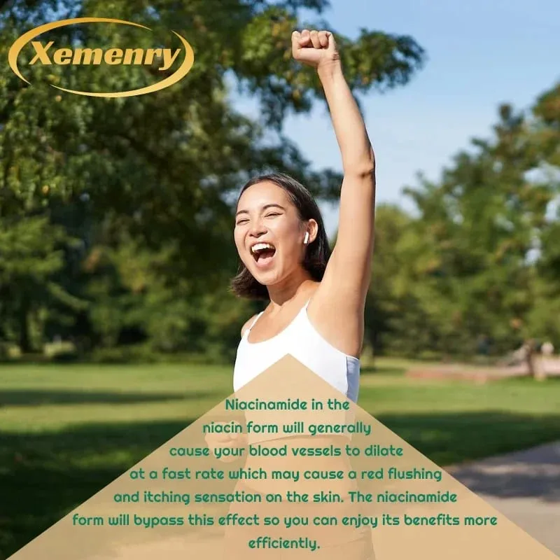 Niacinamide Vitamin B3 Capsules - Supports Skin Brain Function and Heart Health Boosts Energy and Improves The Immune System
