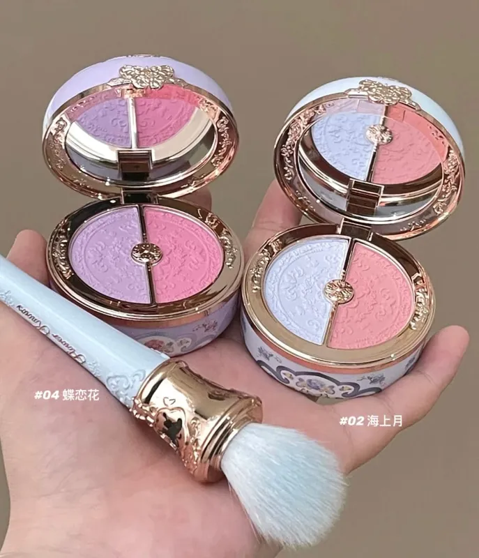 Flower Knows Butterfly Cloud Shoulder Series Gift Box Lip Glaze Blush Eyeshadow Mascara Contouring Makeup Set 5Pcs/1Set — image 5