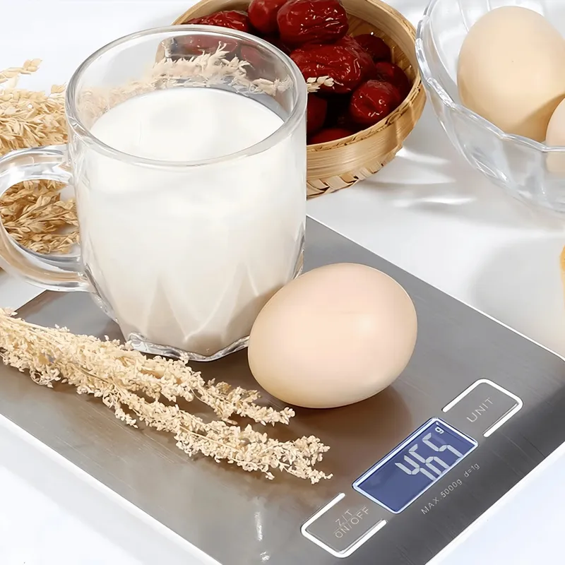 Food Scale Digital Kitchen Scale Stainless Steel Weight in Grams and Ounces for Baking Cooking and Meal Prep LCD Display Home — image 4
