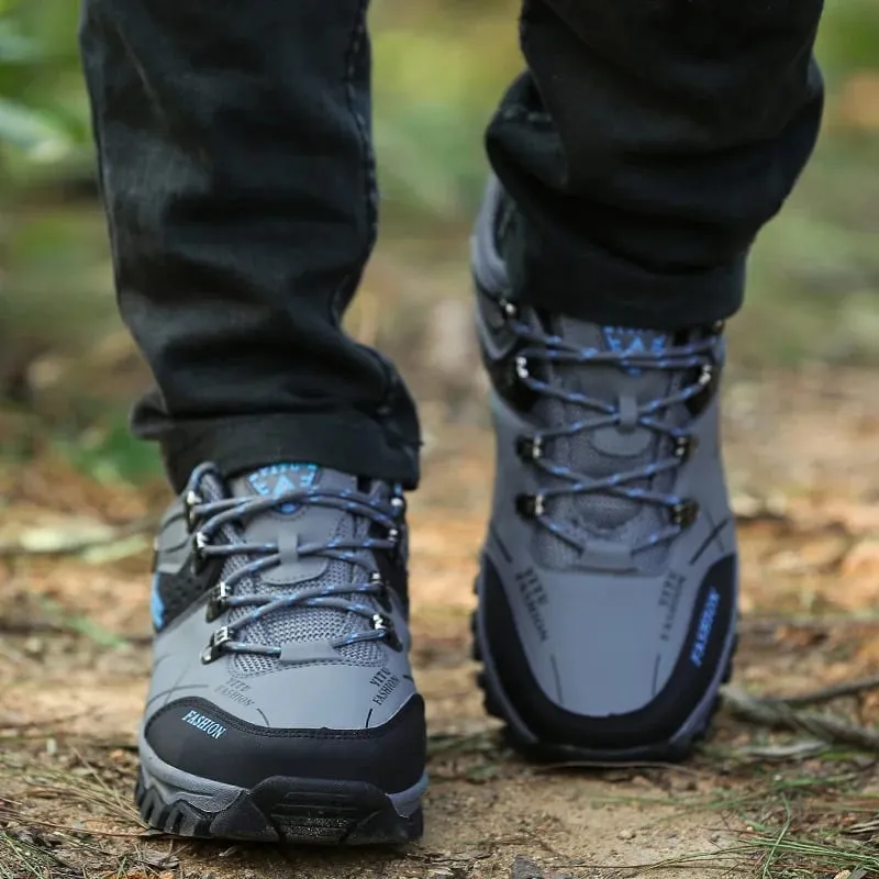 New Leather Sneakers Breathable Men Casual Shoes Comfortable Walking Shoes Non-Slip Outdoors Hiking Shoes Fashion Men's Shoes — image 3