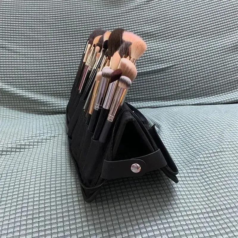 29 Holes Foldable Makeup Brush Bag Women Cosmetic Brushes Storage Bag Makeup Tools Organizer Waterproof Nylon Makeup Storage Bag — image 5