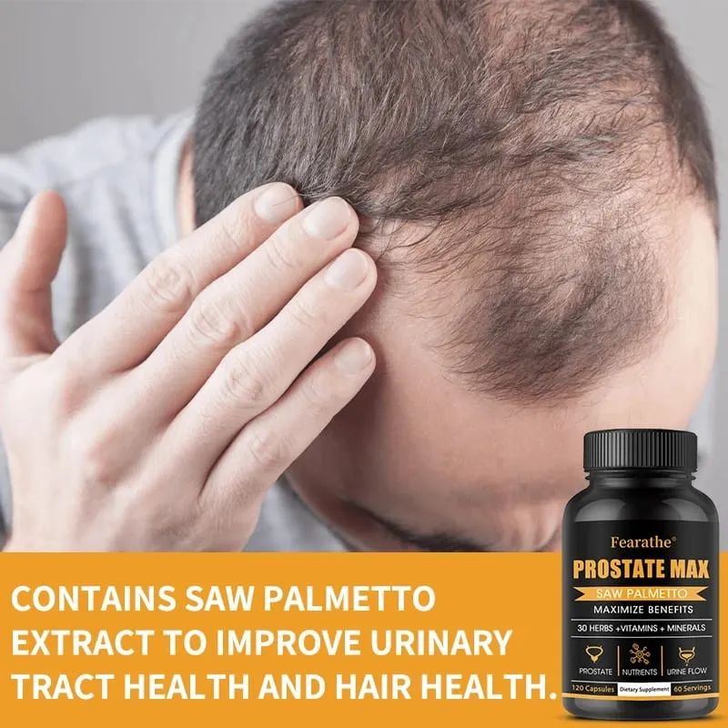 Saw Palmetto Prostate Supplement - 30 Plant Extracts Vitamins & Minerals for Men's Prostate Health Urination & Hair Growth — image 3