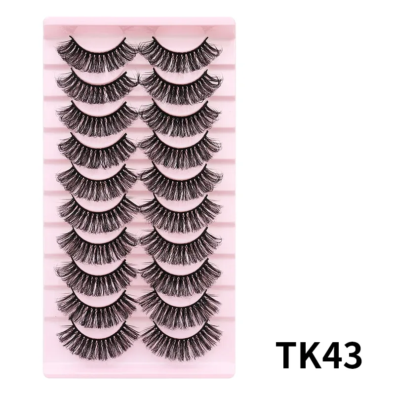 10 Pairs Russian DD Curl Bulk Fluffy Strip Lashes Natural Soft False Eyelashes Reusable Handmade Eye Lashes for Daily&Party — image 13
