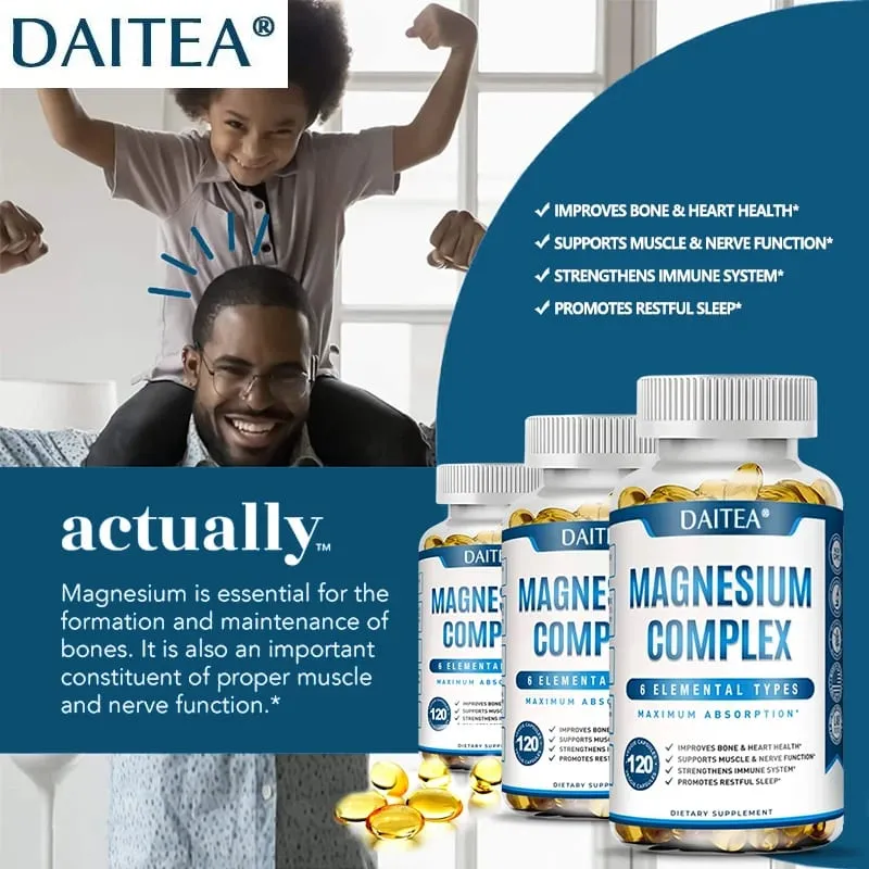 Magnesium Complex Capsule Supplement Supports Nervous System Muscle Cardiovascular and Bone Health Helps Sleep Boosts Energy — image 2