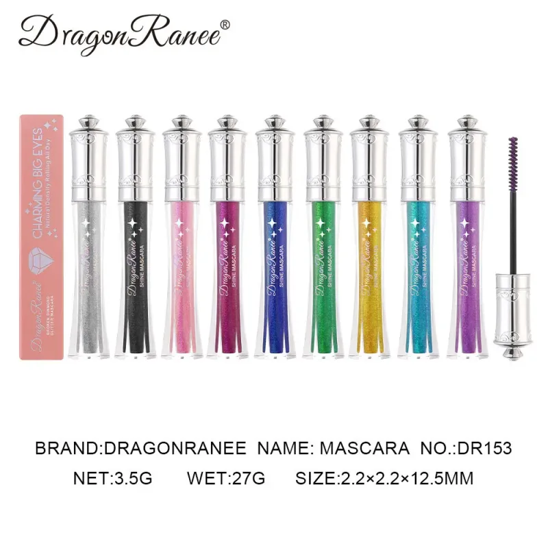 Shiny Diamond Colorful Mascara Blue Glitter Sparkling Waterproof Mascara Beauty Eyelashes Extension Quick Dry Shimmer Eye Makeup — image 7