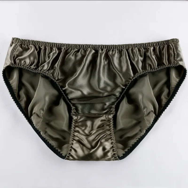 Pure Silk Mens Wrinkle Briefs Breathable Male Panties 100% Mulberry Silk Trigonometric Underwear Plus Size Men Boxers Summer — image 8