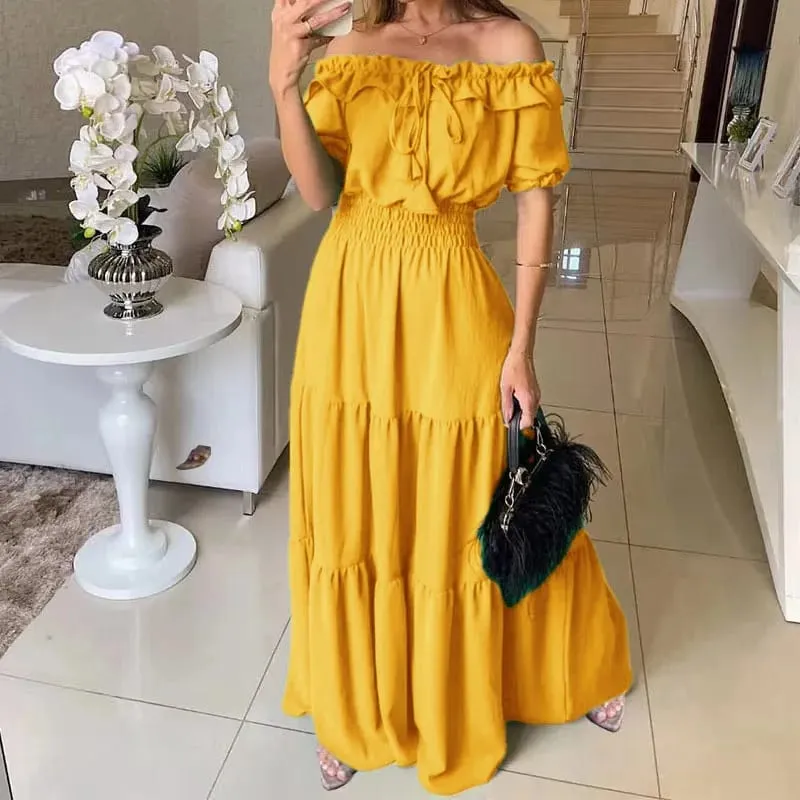 Summer New Arrival Color Solid Boho Dress Women Fashion Elegant Beach Party Club Dress Casual Maxi Dresses For Woman Clothing — image 12