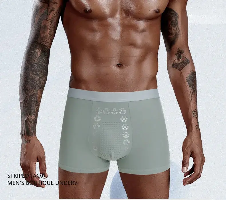 Men's Autumn Winter Boxer Massage Pants Comfortable Breathable Energetic With Mid Waist Flat Angle Four Cornered Pants — image 6