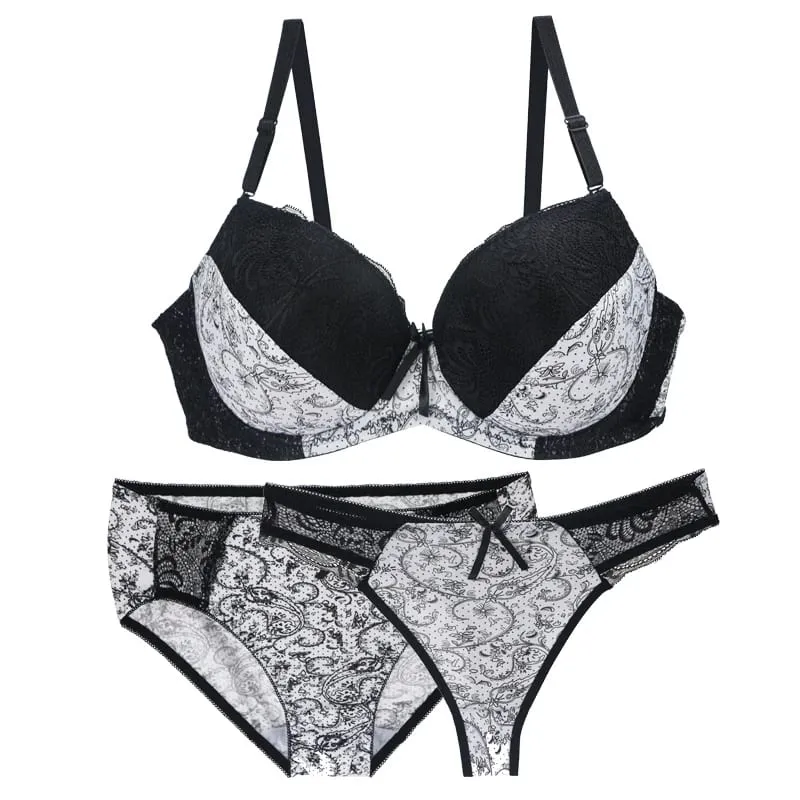 Nouvell Seamless Push Up Bra Sets For Women 3 Piece Underwear BCDEF Cup Beige Black Blue Purple Red White Plus Size Lingerie — image 3