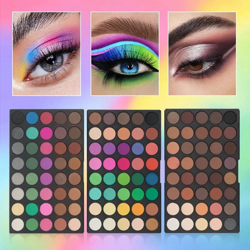 4pcs Makeup Sets 120‑Color Eyeshadow Palette With 8pcs Brushes & 2pcs Makeup Practice Face Boards For Beginner Makeup Practice — image 4