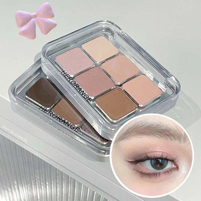 Grey Rose Shimmer Matte Eyeshadow Palette 6 Colors Glitter Earth Color Low Saturation Eye Shadow Pigment Long Lasting Cosmetics — image 6