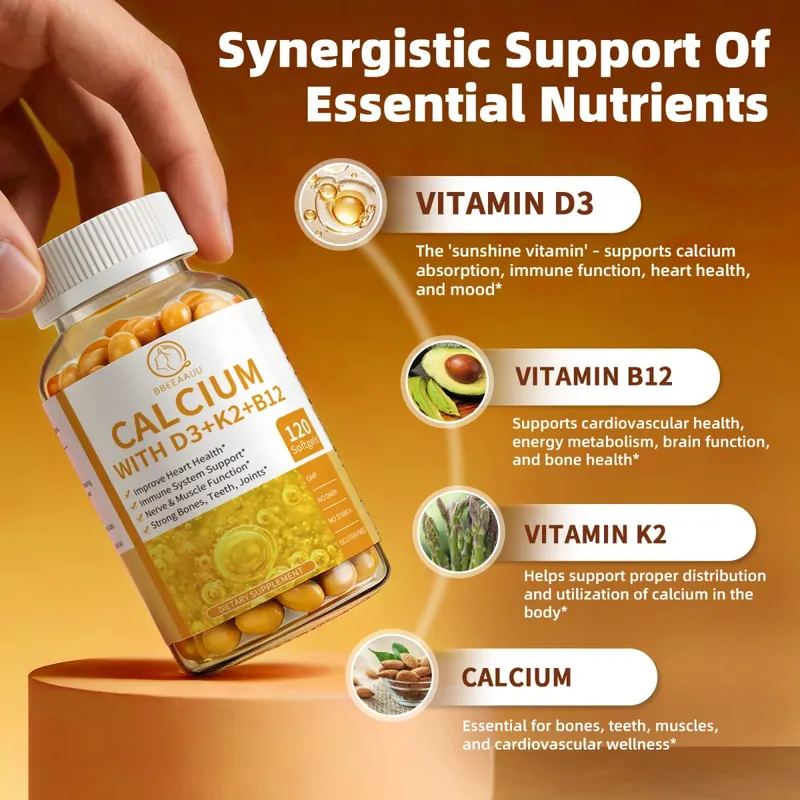 Vitamin D Calcium Capsules Helps Calcium Absorption Strengthen Bone and Tooth Improve Osteoporosis Adult Health Food — image 3