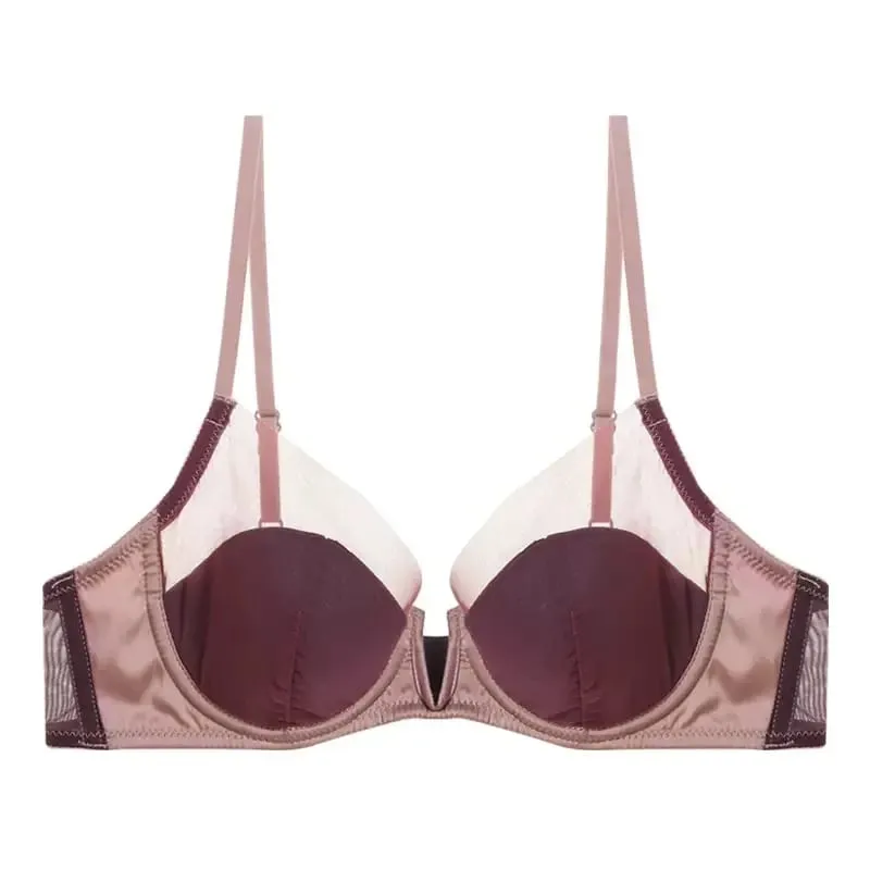 French Mesh Sexy Smooth Underwear Push-up Thin Cup Bra Soft Underwire Bra — image 11
