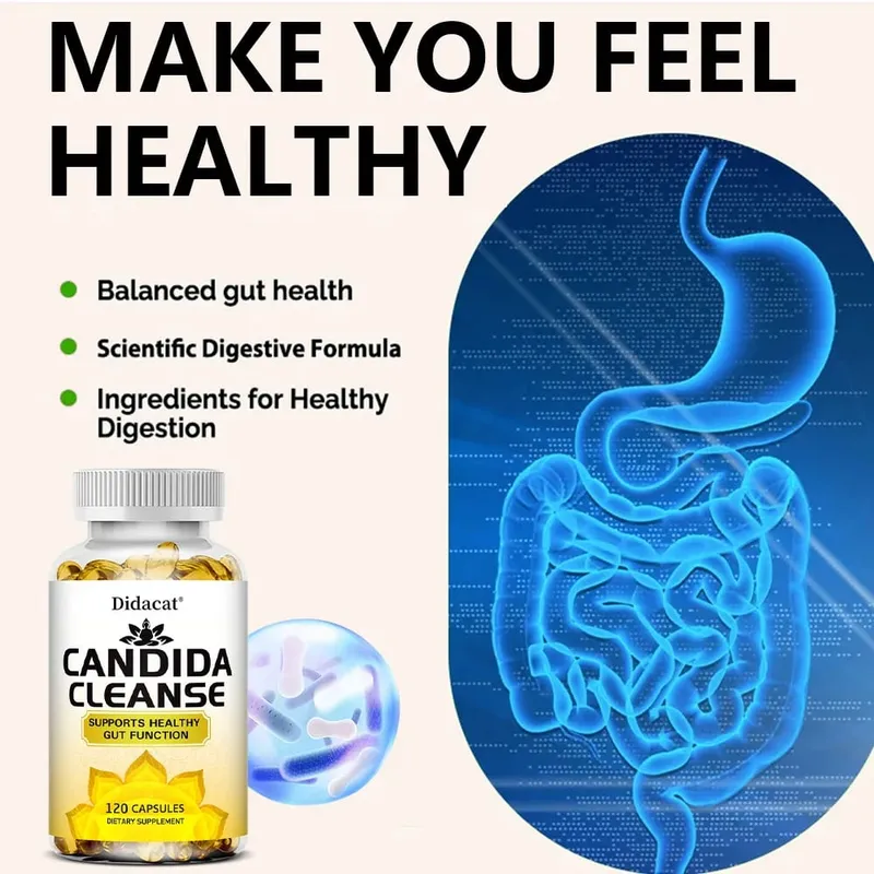 Candida Cleanse – enthält natürliche Kräuter und Probiotika zur Unterstützung einer gesunden Darmfunktion und eines gesunden Immunsystems, geeignet für Unisex — image 4