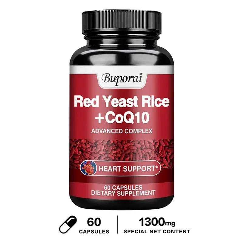 Red Yeast Rice with CoQ10 Supplement - Αντιοξειδωτική υποστήριξη για την ενέργεια και την υγεία της καρδιάς Συμπληρώματα Συμπληρώματα