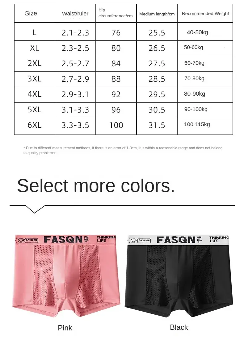 3PCS Luxury Underwear Men Underpants Thin Boxer Large Size Breathable Men's Panties Quick Drying Ice Silk Shorts Plus Underwears