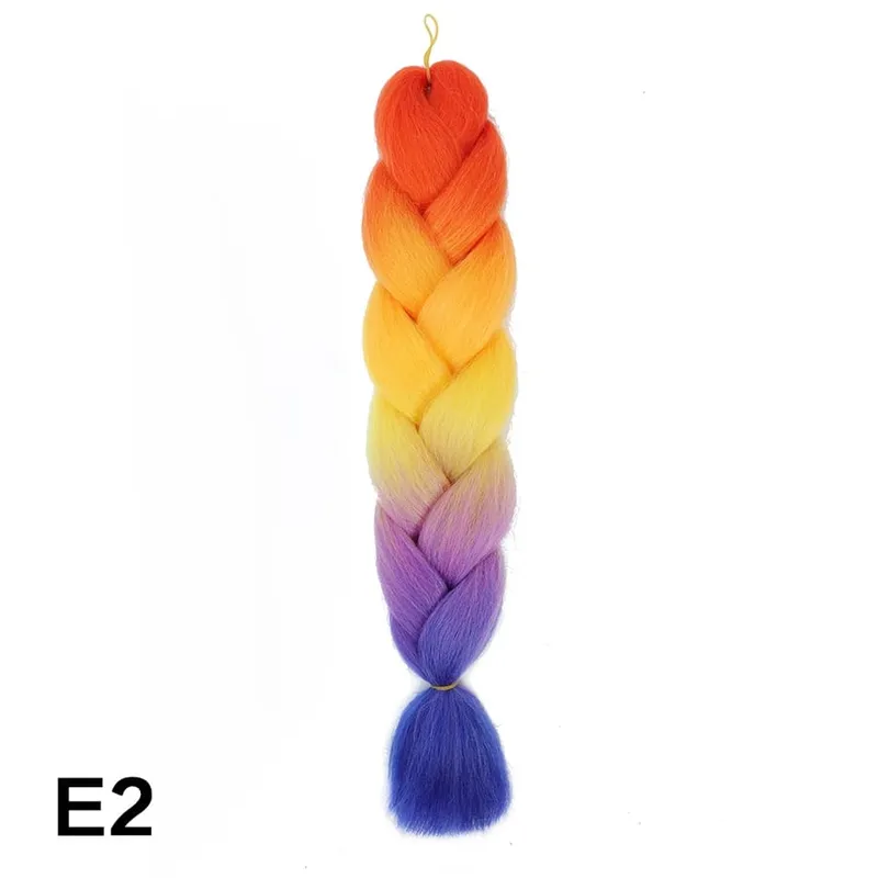 24 Inch Synthetic Jumbo Braid Pure And Ombre Braiding Hair Extensions For Women DIY Jumbo Hair Braids Black Green Gray Brown — image 67
