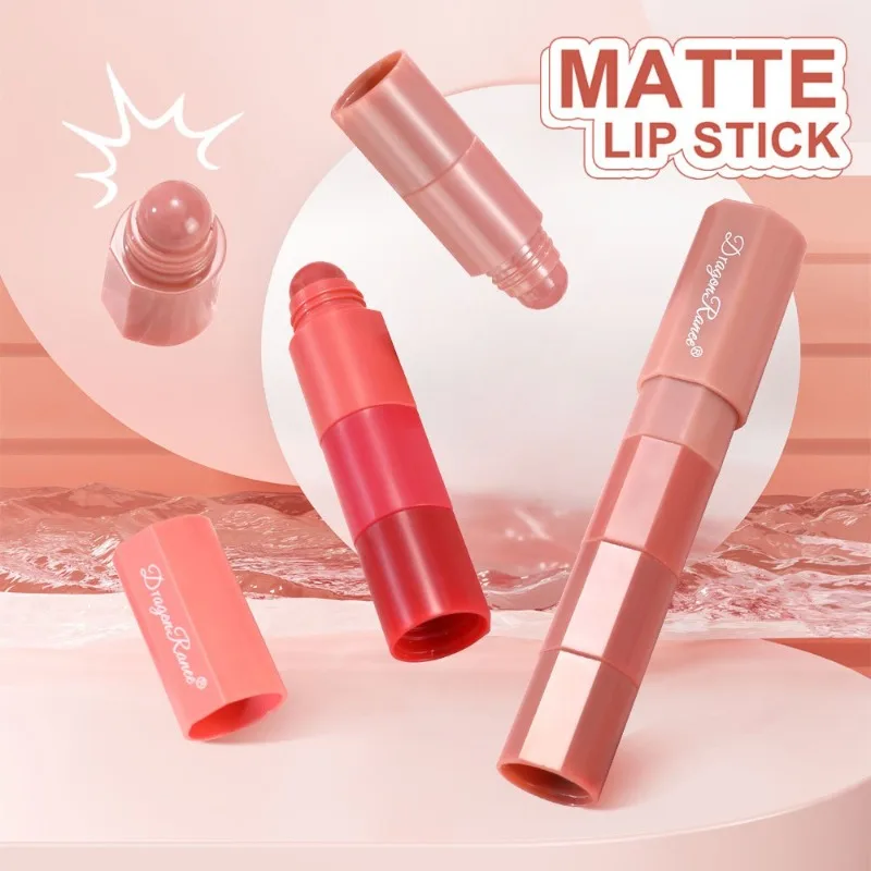 Set of 4pcs Lipstick Crayon Matte Velvet Four Lipstick Pens Mousse Nude Color Portable Mini Lipsticks 4 in 1 Lip Stick Makeup
