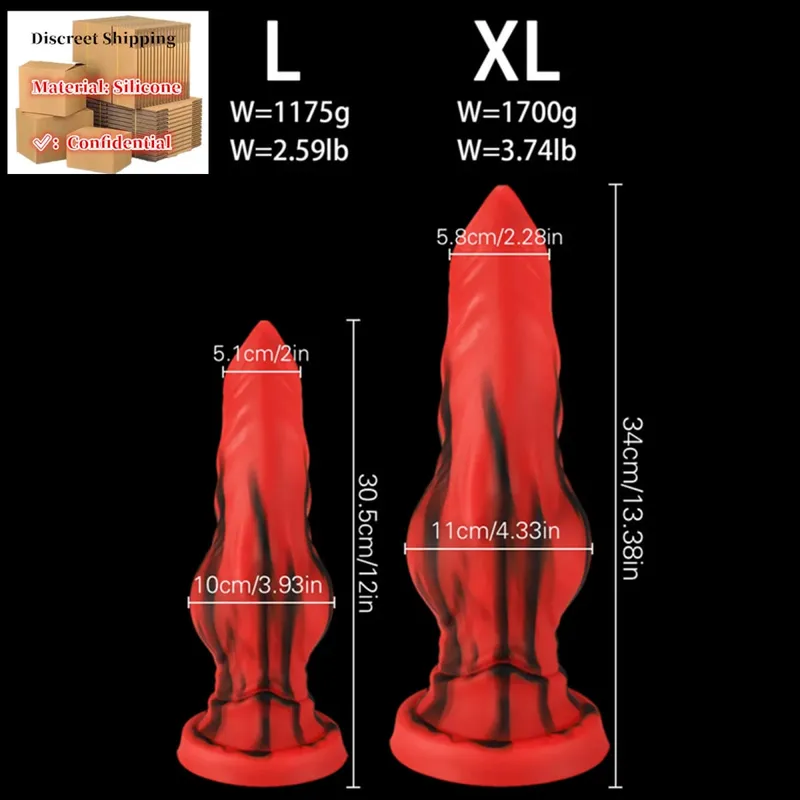 Énorme Silicone fantaisie Animal gode Plug Anal Prostate sexe pour hommes femmes gros noeud chien gode ventouse godemichet Anal coq Sex Toys18 — image 14