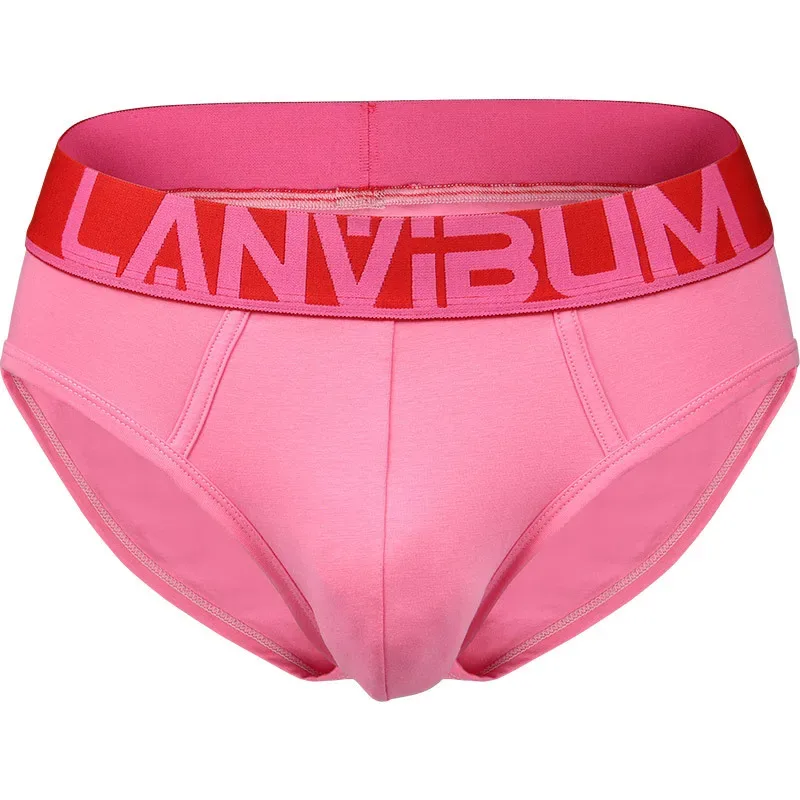 LM644 Summer Men's Briefs Colorful Bright Ribs Cotton Mid-waist Simple Comfortable Breathable U-bullet Bag Soft Youth Underwear — image 10