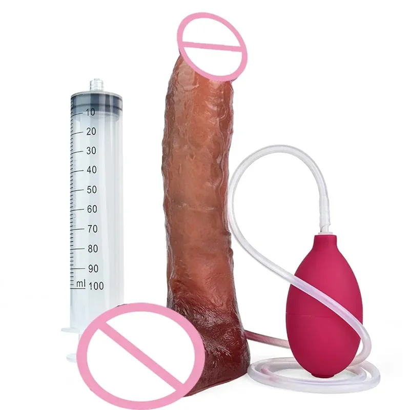 Lifelike Squirting Penis Silicone Ejaculation Large Realistic Dildo With Sucker Skin Touch Anal Sex Toys For Women — image 1