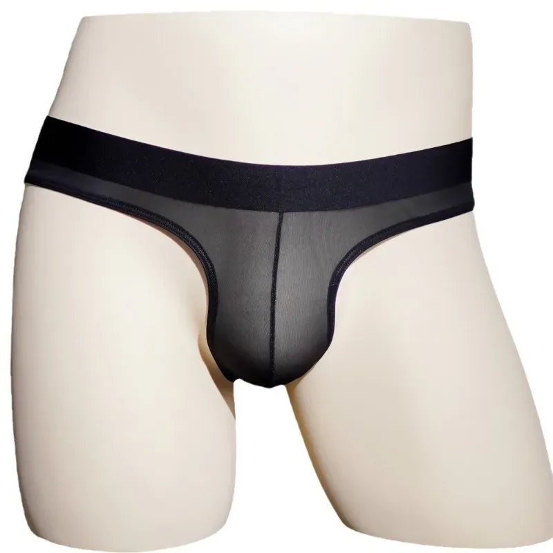 Ice Silk Briefs Men Oil Shiny Underwear Ultra Thin Traceless Underpants Transparent Smooth Bulge Pouch Panties Elastic Knicker — image 18