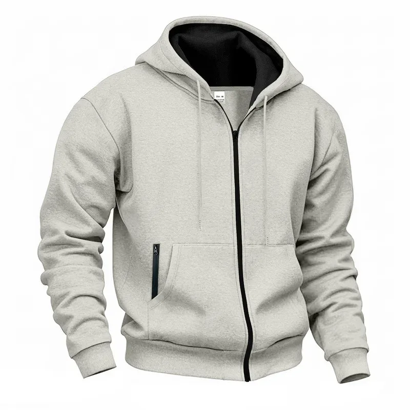 Baru 2026 Musim Gugur Kasual Lelaki Lengan Panjang Zip Bertudung Kot Sweatshirt Fesyen Lelaki Luaran Pakaian Sukan Jaket Hoodies — image 35