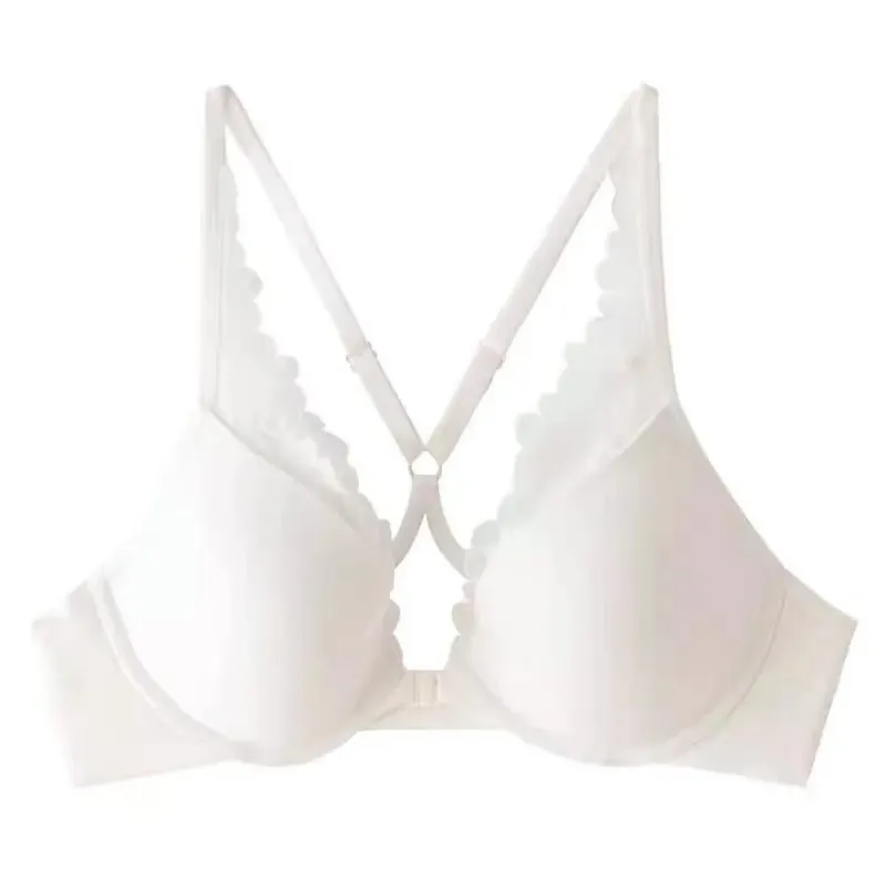 Nahtloser Neckholder-BH mit vorderer Schnalle, weicher Bügel, dünner Sommer-Push-Up, kleine Büste, Minimizer, große Brust, sexy Rücken, Dessous 32–38 — image 7