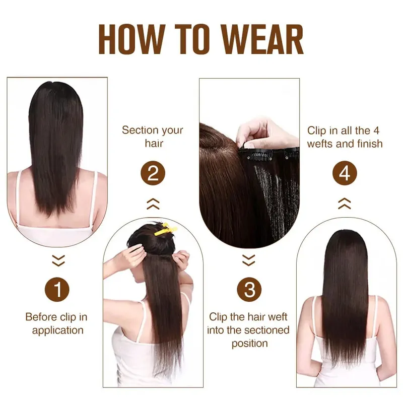 4 pçs/set 11 clipes 22 polegadas 220g ondas de praia clipe em extensões de cabelo loira arenosa champanhe resistente ao calor sintético peruca — image 6