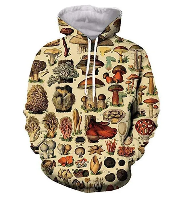 Fashion Colored Mushroom Pattern 3D Printed Hooded Sweatshirt Casual Super Large Hooded Sweatshirt Street Harajuku Men Pullover — image 39