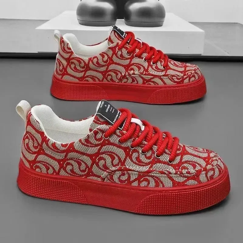 2026 Canvas Sneakers Men Fashion Spring Autumn Casual Men's Platform Lace Up Flats Shoes Non-slip Wear-resistant Sports Shoes — image 3