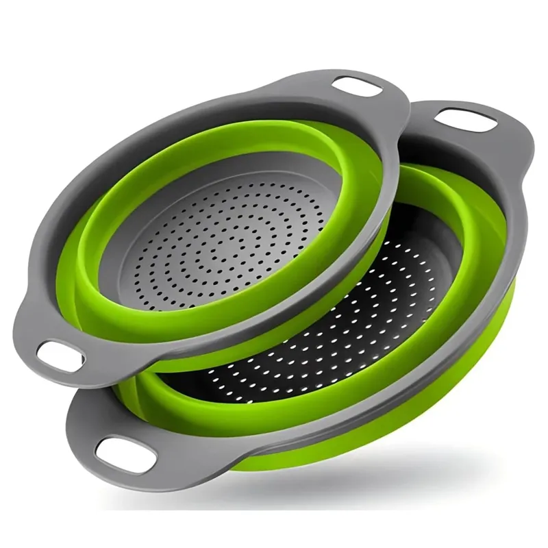Collapsible Pasta Strainers Kitchen Colander for Draining Fruit Kitchen Silicone Filter Vegetables Baskets Sink Washing Bowl